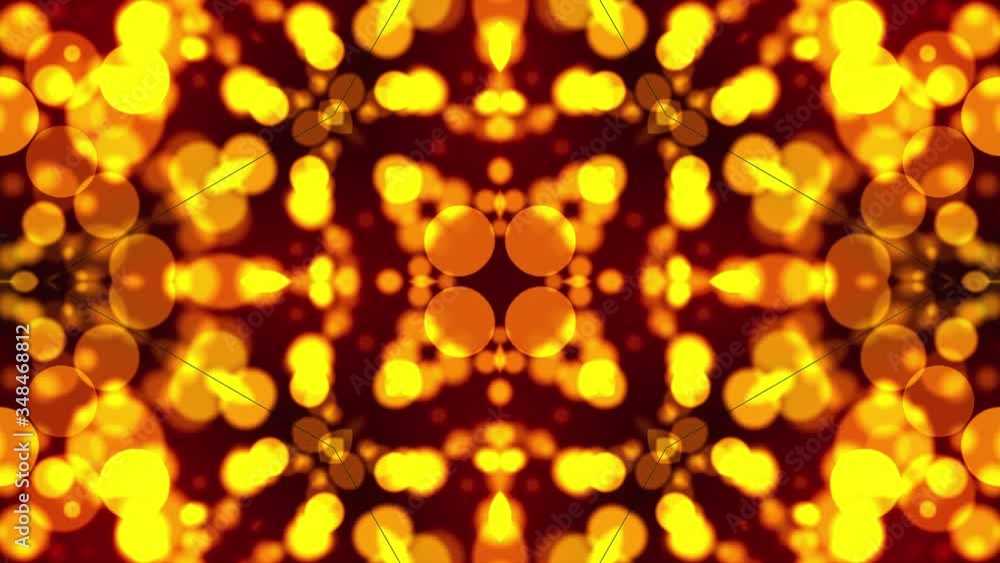 Poster computer generated beautiful abstract background from gold particles. kaleidoscope converts into an 