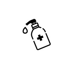 Disinfection. Hand sanitizer bottle icon, washing gel. Vector illustrationDisinfection. Hand sanitizer bottle icon, washing gel. Vector illustration	
