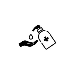 Disinfection. Hand sanitizer bottle icon, washing gel. Vector illustrationDisinfection. Hand sanitizer bottle icon, washing gel. Vector illustration	
