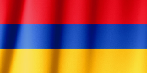 Silk Flag of Armenia . Armenia Flag of Silk Fabric
