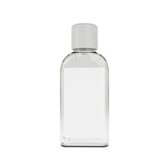 Realistic sanitizer gel bottle with white cap. Shampoo or cream bottle dispenser. 60ml container template. Hand sanitizer in 60ml bottle. - obrazy, fototapety, plakaty