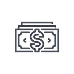 Dollar line icon. Money and Cash vector outline sign.