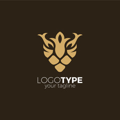 Abstract Lion Logo Simple and unique design