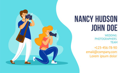 Business card template for team of professional photographers