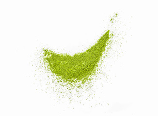 green tea powder on a white isolated
