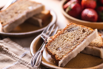 Moody piece of cake with fresh fruit