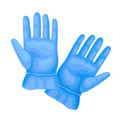 Obraz premium Blue Rubber Garden Gloves as Protection Against Soil Vector Illustration