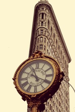 Flatiron Building And Fifth Avenue Clock