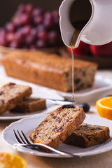 Piece of cake with fresh fruit