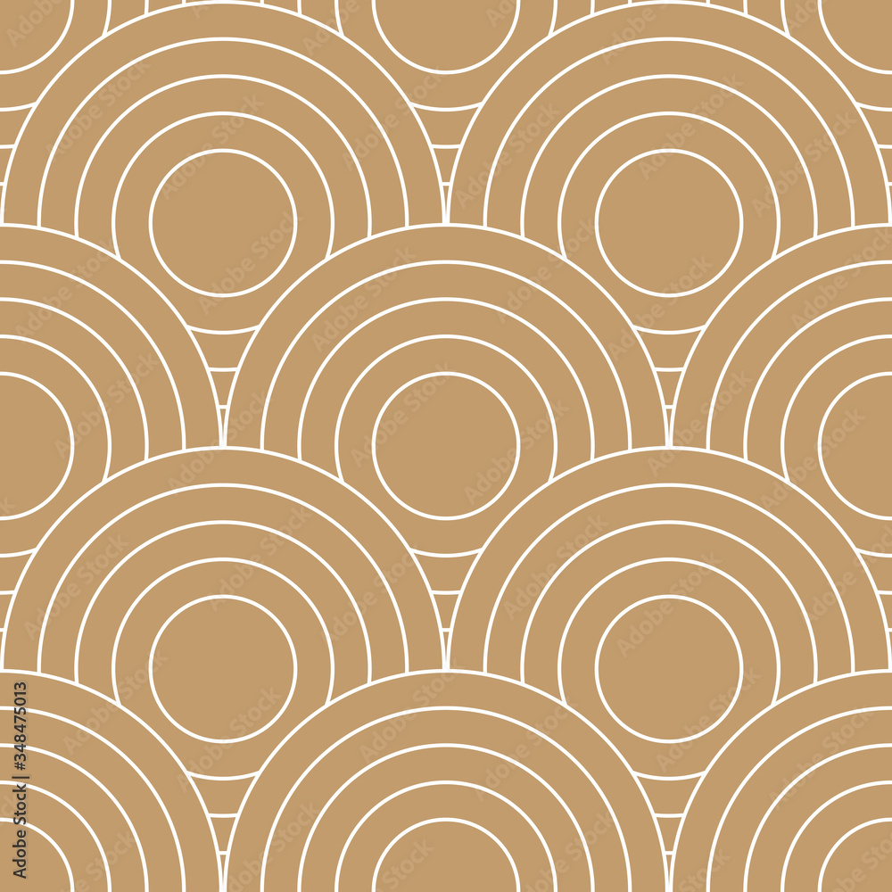 Poster abstract retro pattern of geometric shapes. golden mosaic backdrop. geometric wave of circles backgr