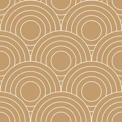  Abstracte retro patroon van geometrische vormen. Gouden mozaïek achtergrond. Geometrische golf van cirkels achtergrond, vector © dinadankersdesign