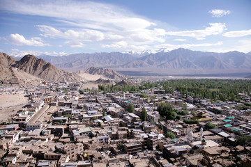 mountain landscape with blue sky and clouds   (leh)