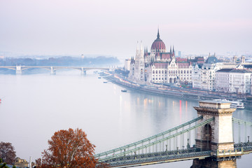 Fototapeta na wymiar Hungarian parliament view across the river