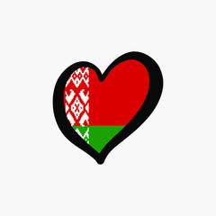 Belarus heart country flag graphic element Illustration template design
