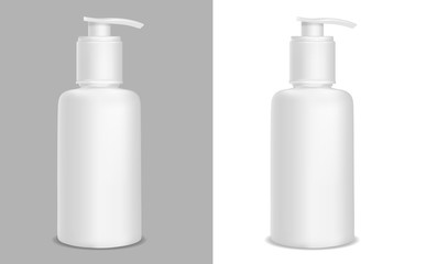 Vector realistic hand sanitizer. Plastic  bottle with pump