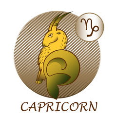 Capricorn sign of the zodiac. cartoon style. Icon for astrological horoscope.