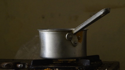 Fototapeta na wymiar Aluminium pot for making tea