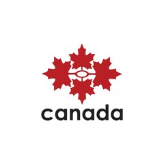 Fototapeta na wymiar Canada Logo Leaf and Abstract