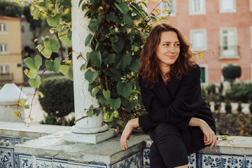 Half length portrait of attractive young female psychologist looking at camera. Caucasian woman...