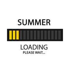 Summer loading. Please wait. Illustration.