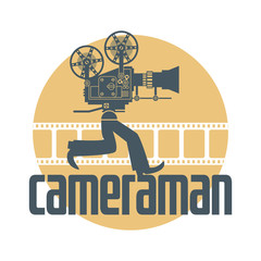 Camera man, vector illustration
