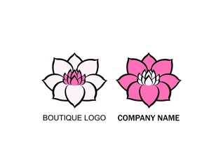 Lotus logo design variation. Beautiful flower vector symbol.