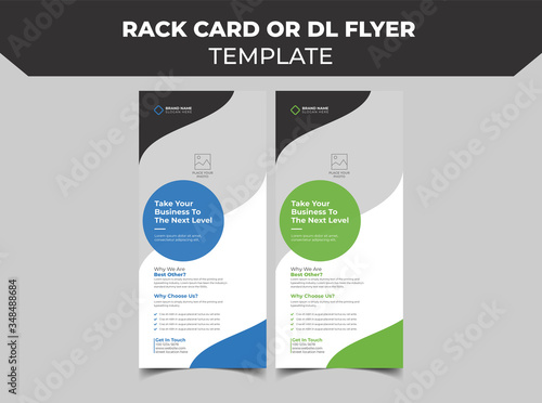 Fototapete Rack Card Or Dl Flyer Template Vector Dl Corporate Business Template For Flyer Layout With Modern Elements And Abstract Background Creative Flyer Concept Vector Roll Up Banner Design Shahjahangdb