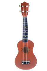 Brown ukulele - isolated white background