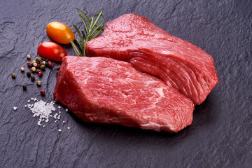 Raw beef for grill, BBQ or cooking, sliced fresh meat