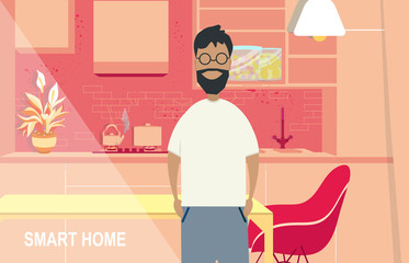 Easy to live with modern life internet of things, copy space