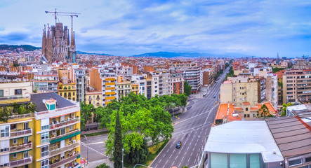 Obraz premium View of Buildings in Barcelona. Eixample District. Catalonia,Spain