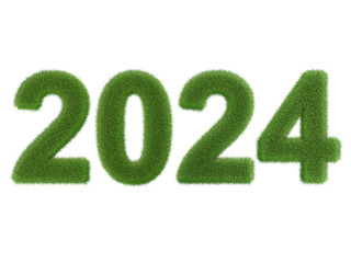 grünes Jahr 2024 aus Gras