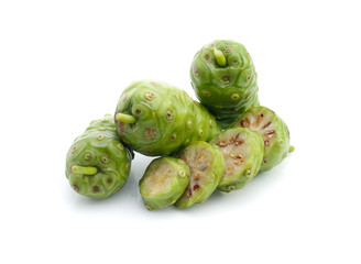 Fototapeta premium Noni fruit on white background
