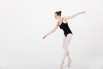 Obraz premium Image of caucasian woman ballerina practicing and dancing gracefully