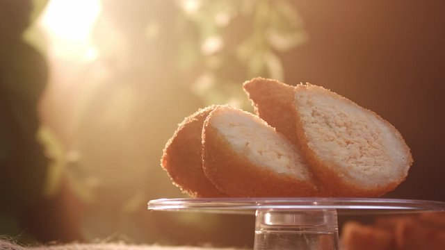 A traditional food in Brazil called Coxinha. Stuffed with chicken