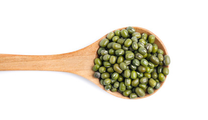 Mung beans on white background