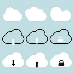 Cloud icons set