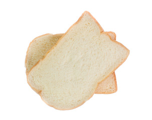 slice of bread on white background