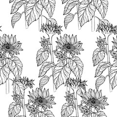 pattern card with sunflowers