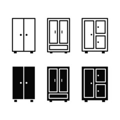 set of cupboard furniture icons. wardrobe isolated vector icon
