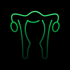 Uterus, organ nolan icon. Simple thin line, outline vector of Human organ icons for ui and ux, website or mobile application