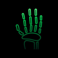 Hand bones, organ nolan icon. Simple thin line, outline vector of Human organ icons for ui and ux, website or mobile application