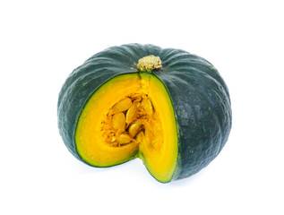 Green pumpkin isolated on the white background