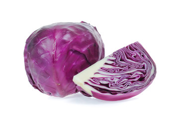 red cabbage isolated on white