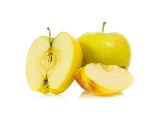 yellow apples isolated