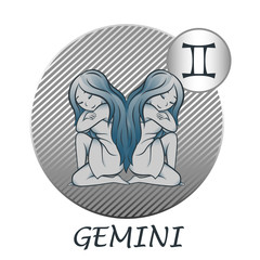 Gemini the sign of the zodiac. cartoon style. Icon for astrological horoscope.