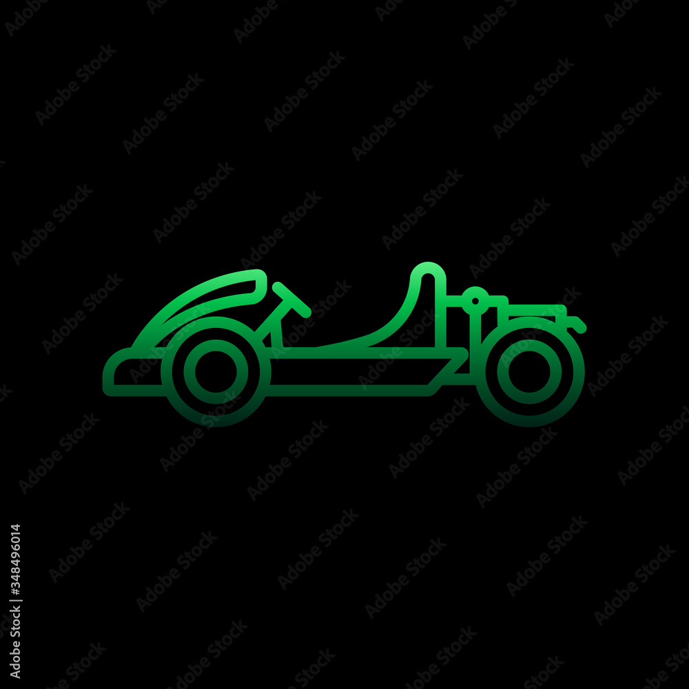 Poster go kart nolan icon. simple thin line, outline vector of motor sports icons for ui and ux, website or