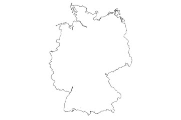 Map of Germany with isolated on white background