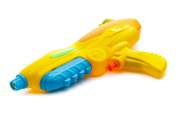 Plastic water gun isolated on white background