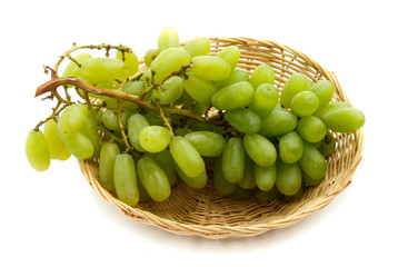 Green grape isolated on white background